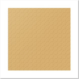 Japanese beige waves pattern Posters and Art